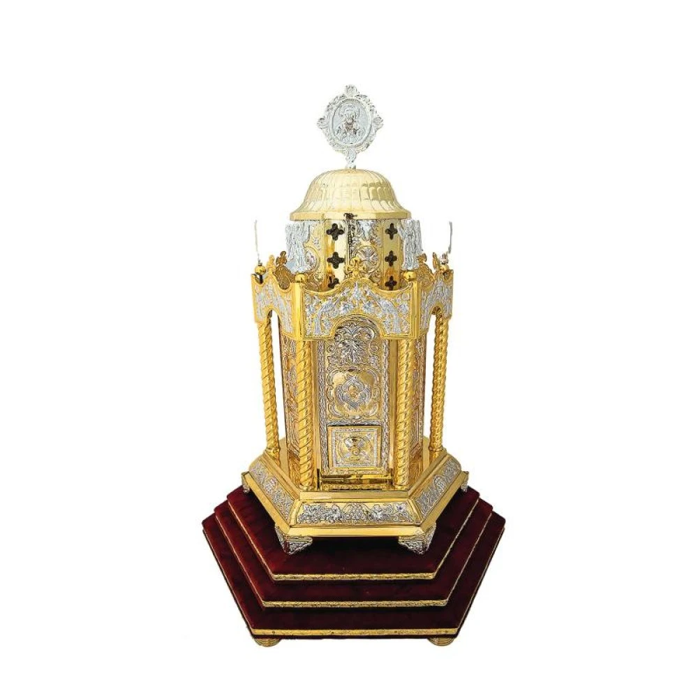  Αρτοφόριο Εξάγωνο Α΄ Δίχρωμο + Βάση Βελούδο (101-63D+Base)  1