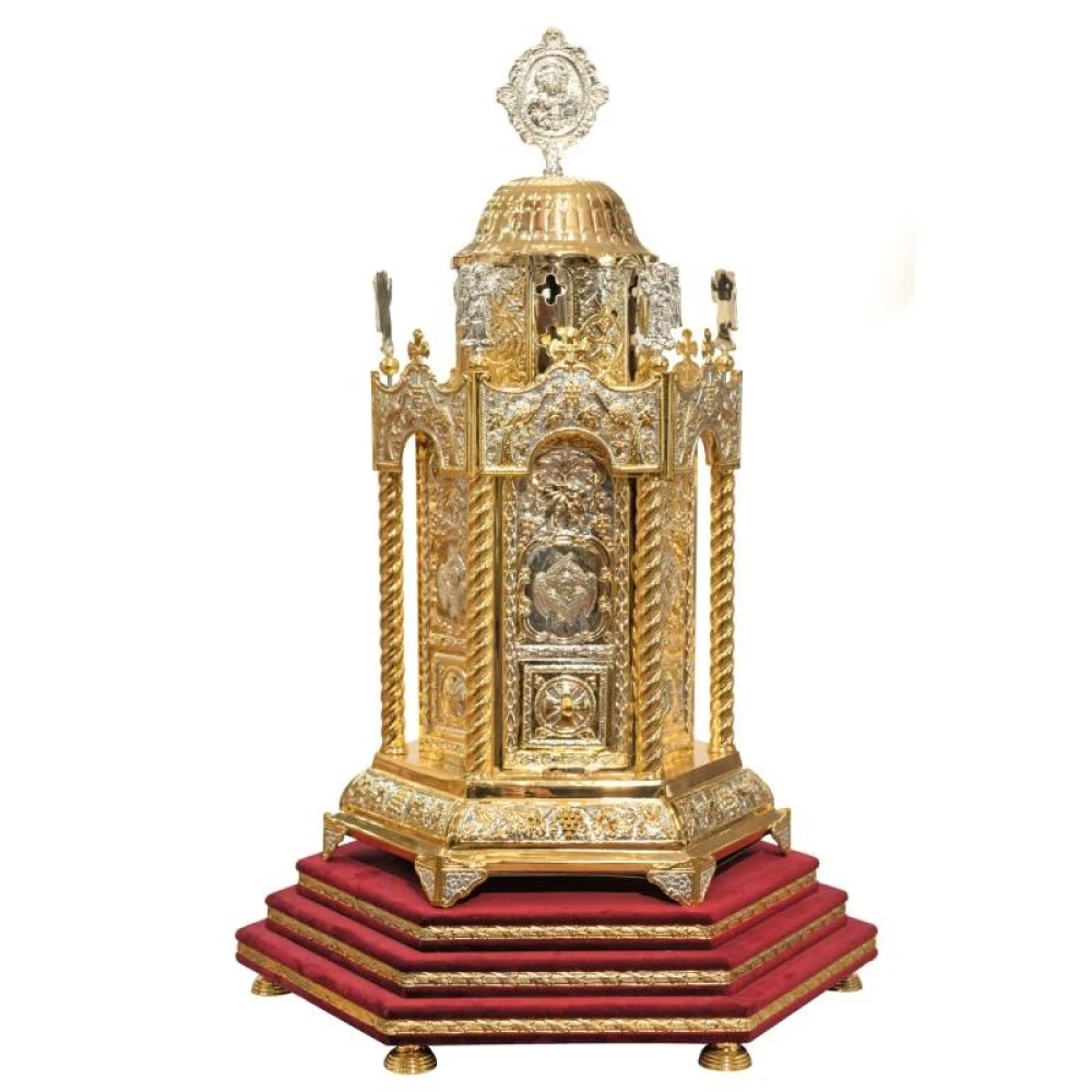  Αρτοφόριο Εξάγωνο Μικρό Δίχρωμο + Βάση Μικρή Βελούδο (101-66D+Base)  1