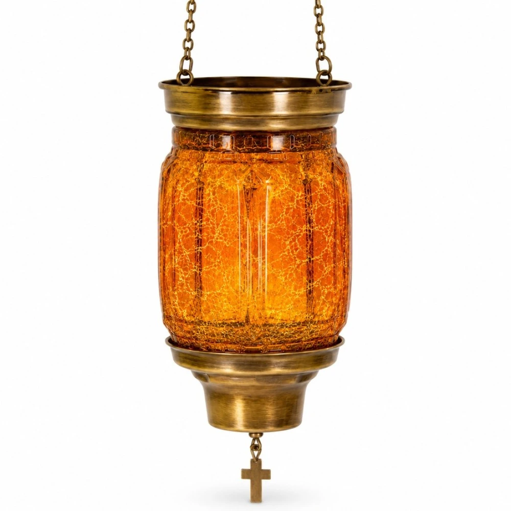 Hanging Sliding Fusing Oil Lamp Polygonal Amber 1