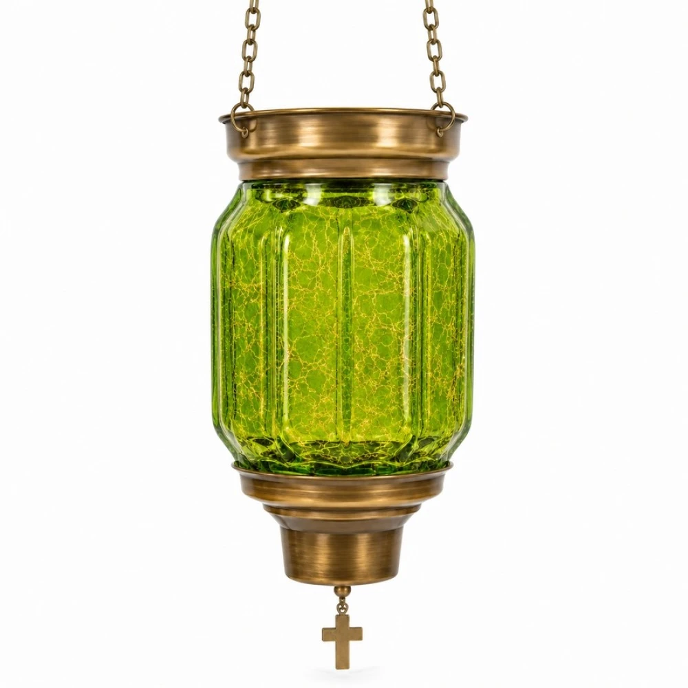 Hanging Sliding Fusing Oil Lamp Polygonal Green 1