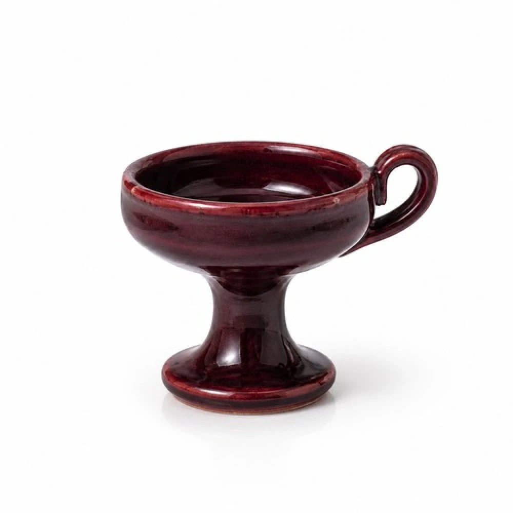 Mini Ceramic Incense Burner Burgundy 1