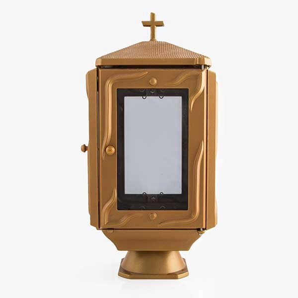 Καντήλι μνημείου από αλουμίνιο σε χρώμα μάτ μπρονζέ 1