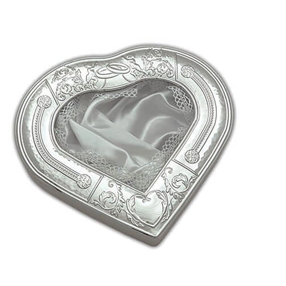 Silver Wedding Crown Case, heart 1