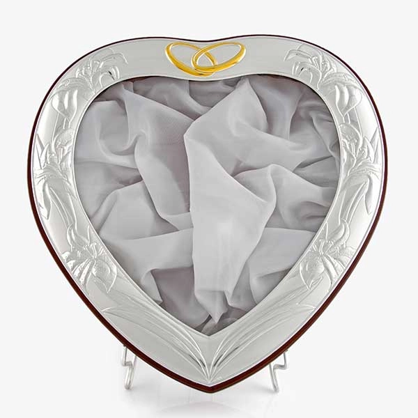 Silver wedding crown case, heart 1