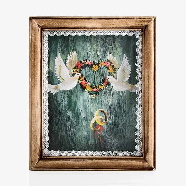 Ξύλινη στεφανοθήκη με σχέδιο 1