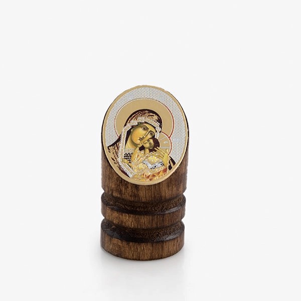 Mini table wooden icon with Panagia 1
